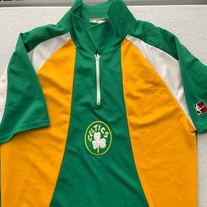 Boston Celtics RARE throwback warm up shirt! NBA Hardwood Classics Majestic.